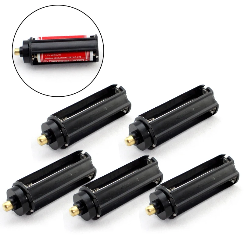 5pcs Black Cylindrical 3 AAA Plastic Battery Holder High Quality