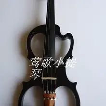 Черная электрическая скрипка ручной работы с жемчугом