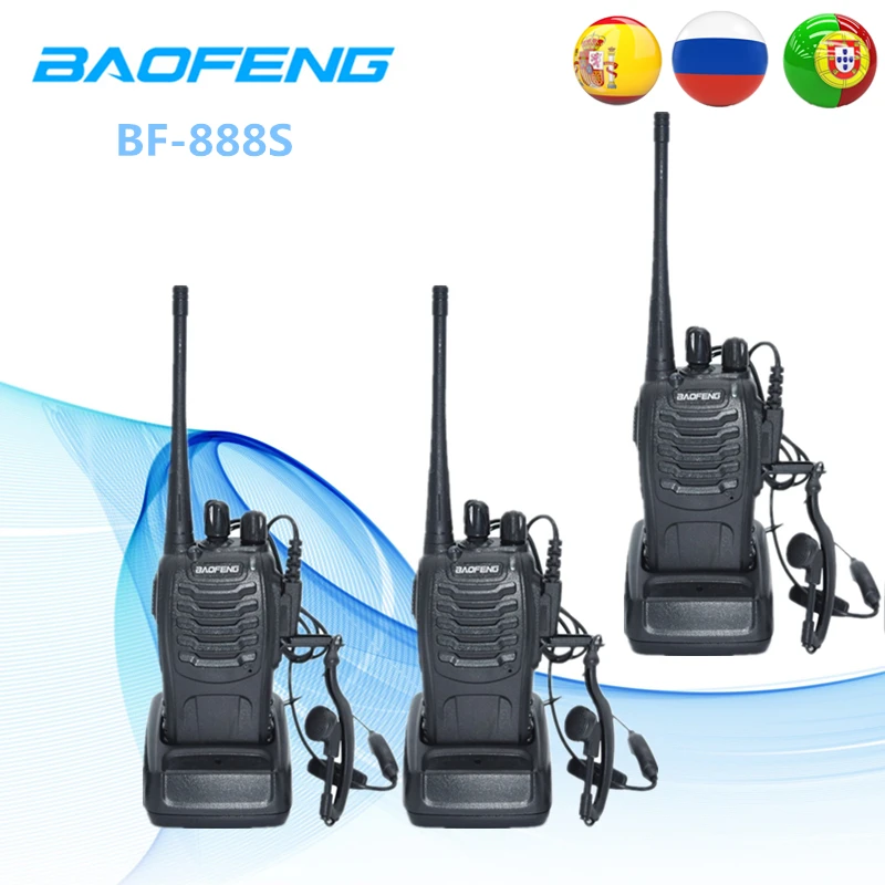 3PCS Baofeng BF-888S Two-Way Radio BF 888S 6km Walkie Talkie 5W Portable CB Radio Handheld HF Transceiver Interphone BF888S