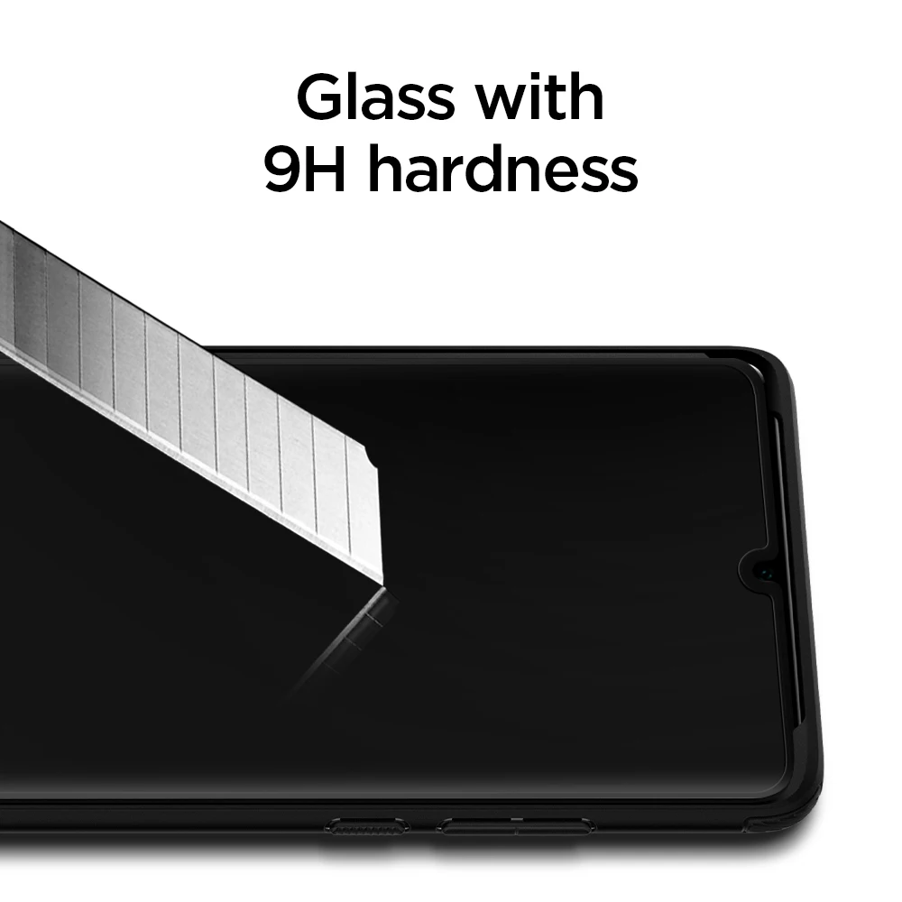100% Original SPIGEN Huawei P30 Pro / P30 Tempered Glass Screen Protector Glas.tR Slim Full Cover Black