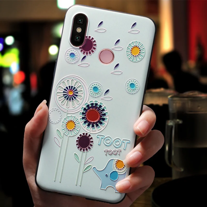 

3D Embossed Cute Cartoon Cat Elephant Case For Xiaomi Redmi Note 3 4X 5 5A Mi 8 Lite A1 5X A2 6X 6A For iPhone X XR XS Max Cover