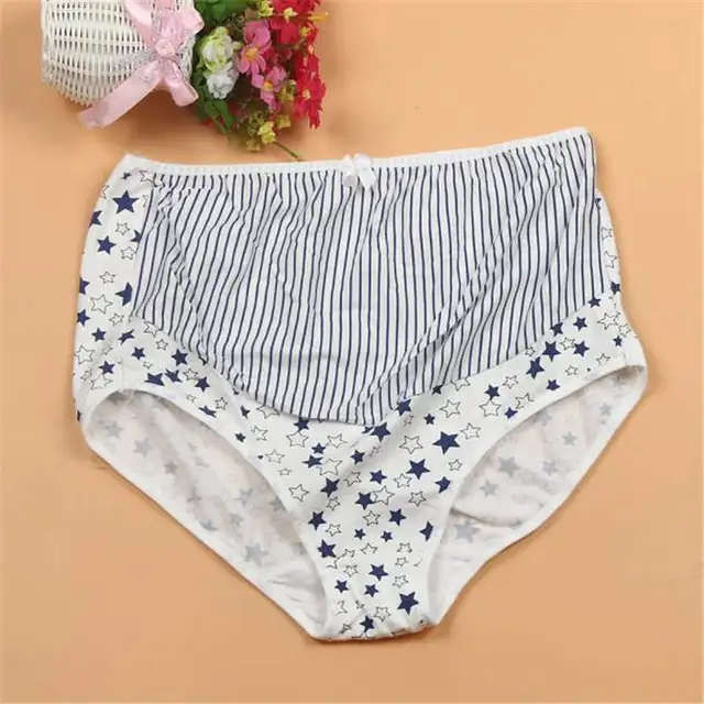 Maternity Panties high waist U shaped Adjustable Stripe Pattern