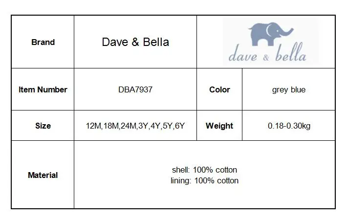 DBA7937 dave bella/осенние платья принцессы для малышей платье с кисточками в стиле Лолиты для девочек детское платье высокого качества с длинными рукавами