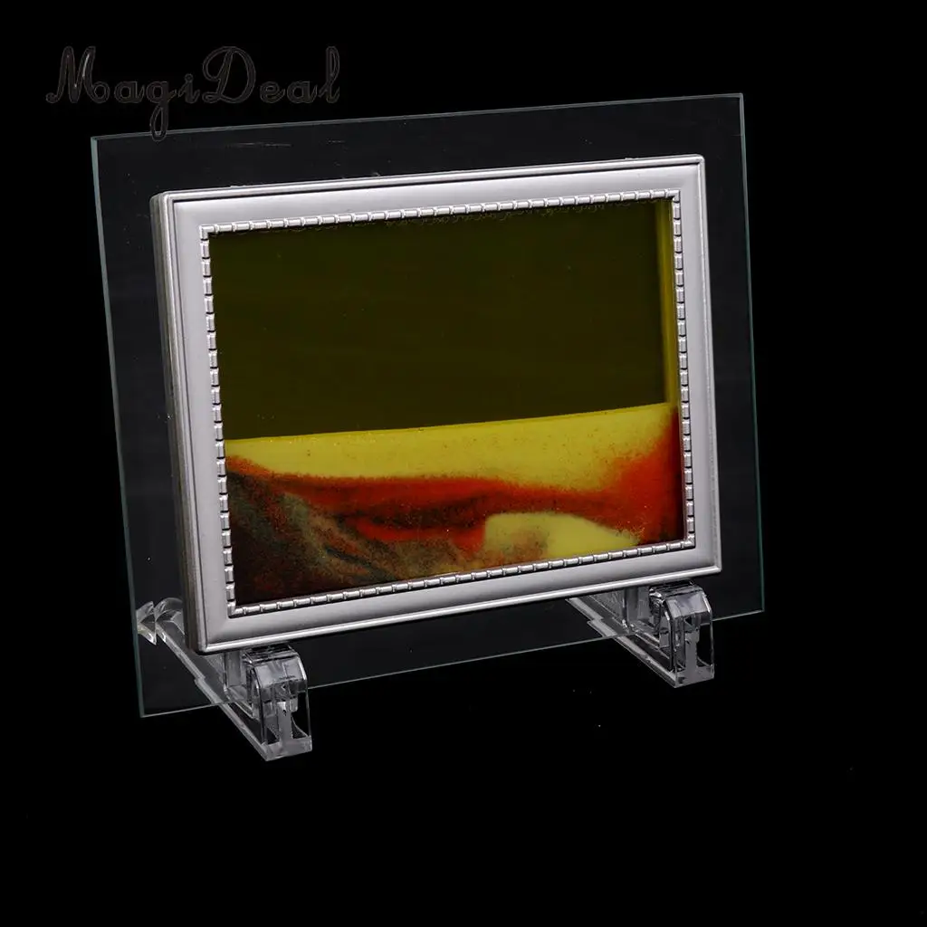 Mix Visual Illusion Floating Liquid Motion Timer Landscape Liquid Sanglass Flowing Sand Drawing Toy Desk Supplies 