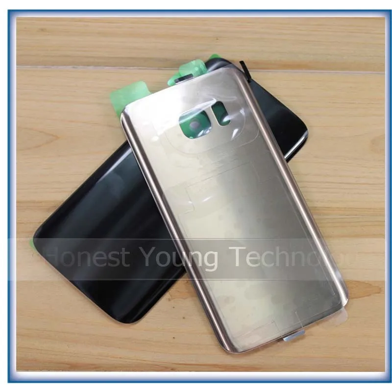 Для samsung Galaxy S7 G930/S7 край G935 задняя Стеклобанки Батарея Защитная крышка с логотипом и Стикеры розовый Комплект синего цвета