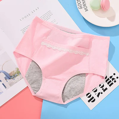 2pcs/Set Cotton Physiological Period Leak Proof Menstrual Panties Breathable Seamless Soft High Quality Women Underwear Breifs - Цвет: Розовый