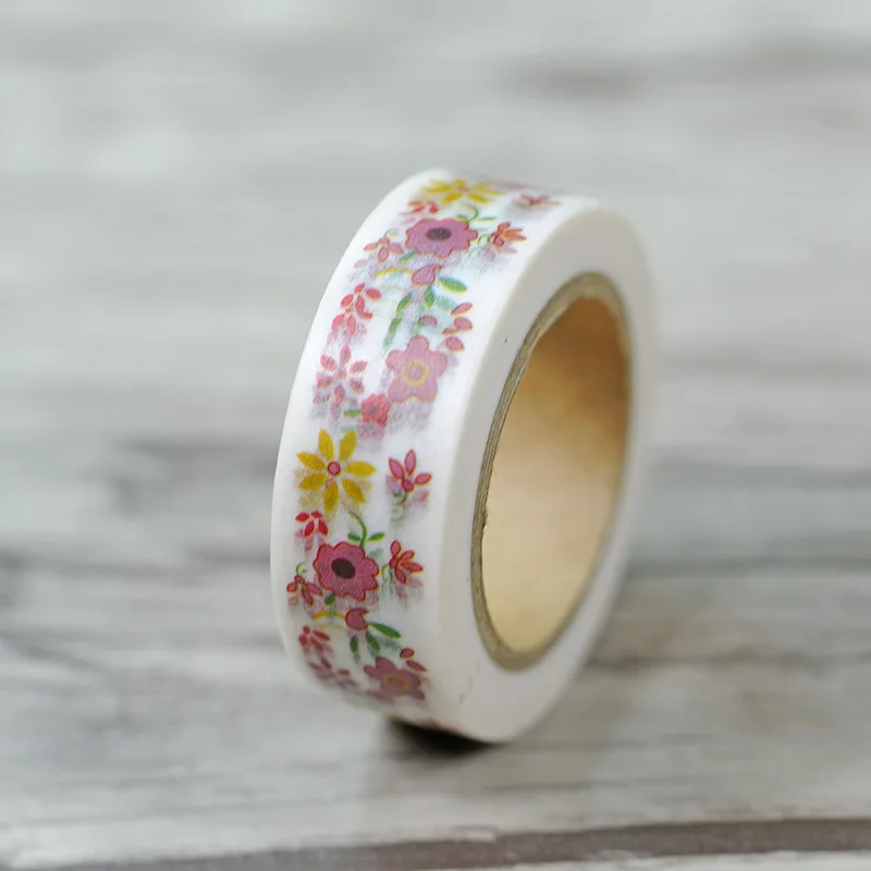 2017 New 1x Colorful Floral Washi Tape Japanese Stationery School Supplies Ruban Adhesif Cinta
