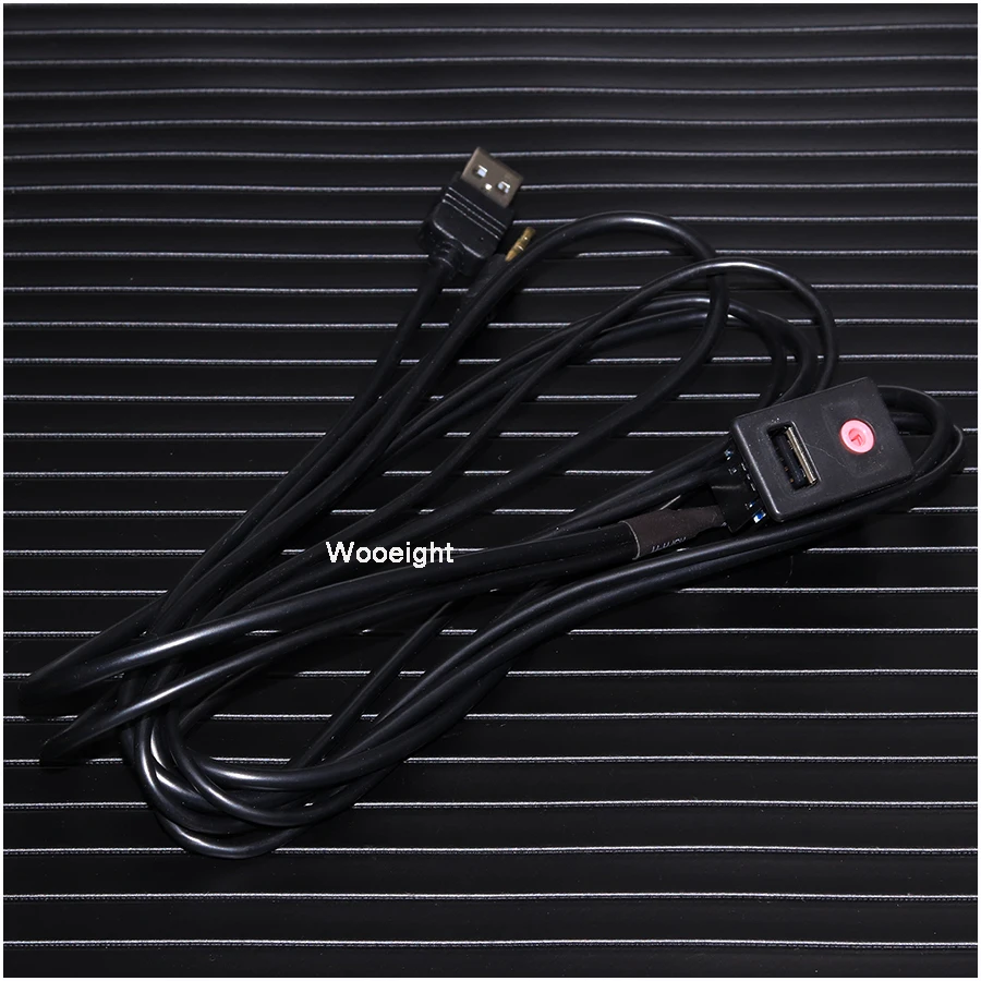 Wooeight Universal Dashboard Extension Cable 3 5mm USB AUX Socket Headphone Male Jack Flush Mount Mounting Adapter Panel Input