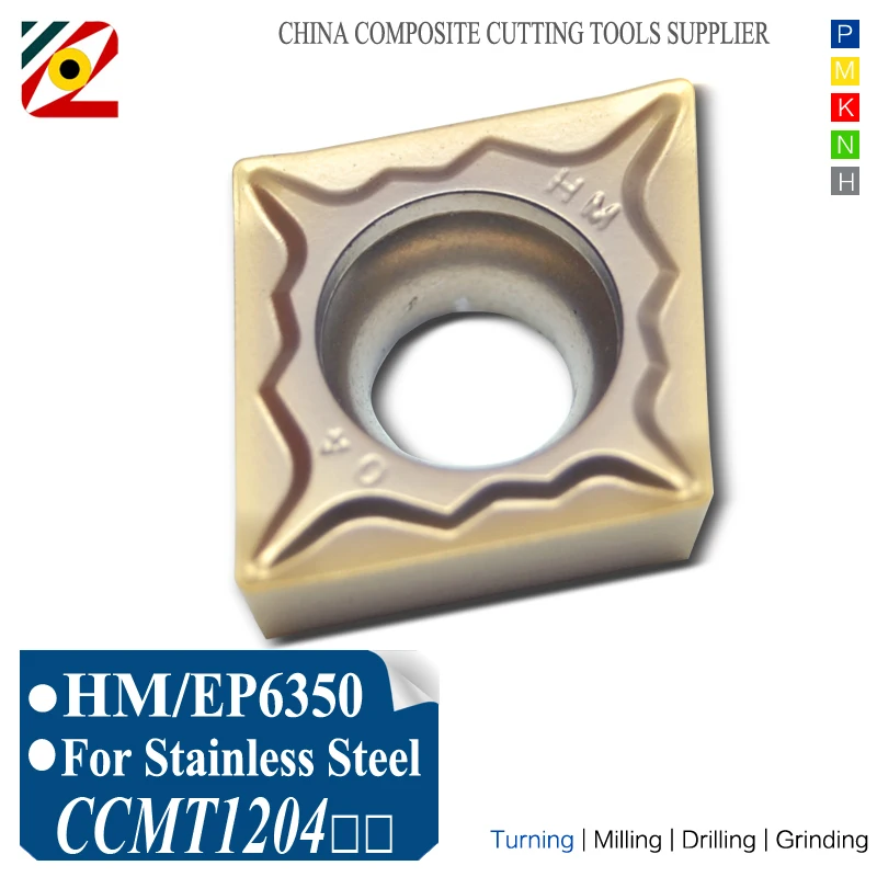 

CNC Carbide Inserts CCMT120404 CCMT120408 CCMT 120404 CCMT431 CCMT432 HM EP6350 Boring Turning Tools for Stainless Steel SS