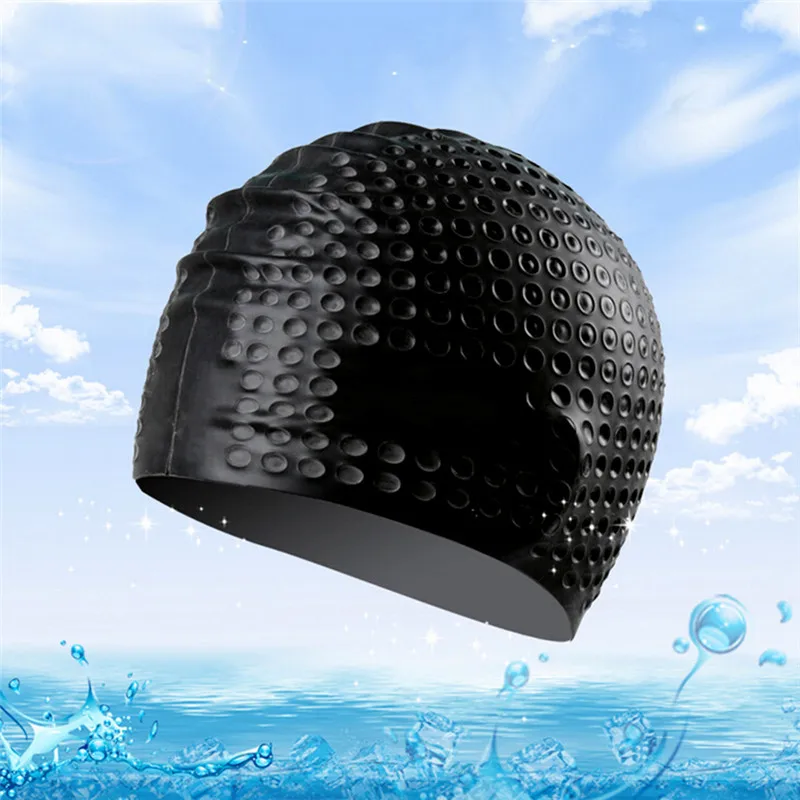 5 Colors Silicone Rubber Swimming Caps Unisex Swimming Caps Adult Men Women Waterproof Swim Caps Hat Swimming Accessories