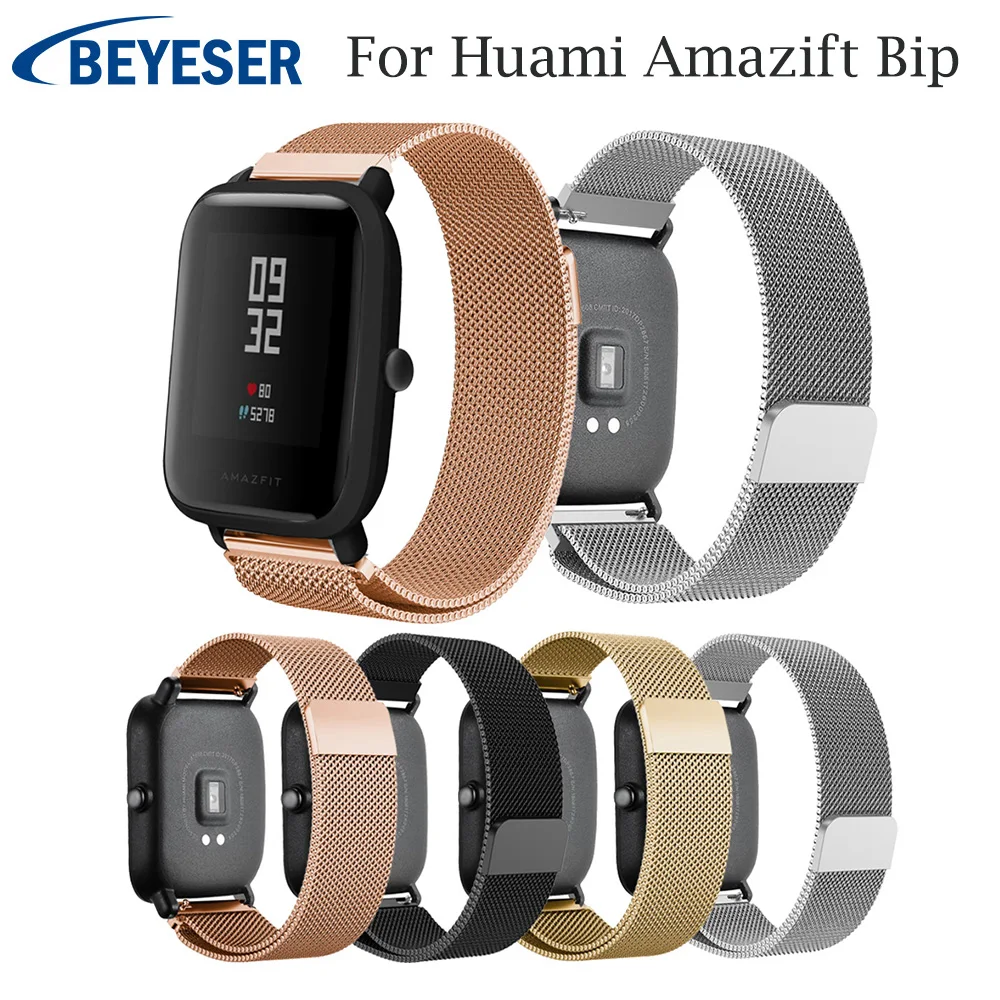 20 мм браслет для Amazfit стальной ремень Xiaomi Huami Bip Youth Smart Watch металлический из