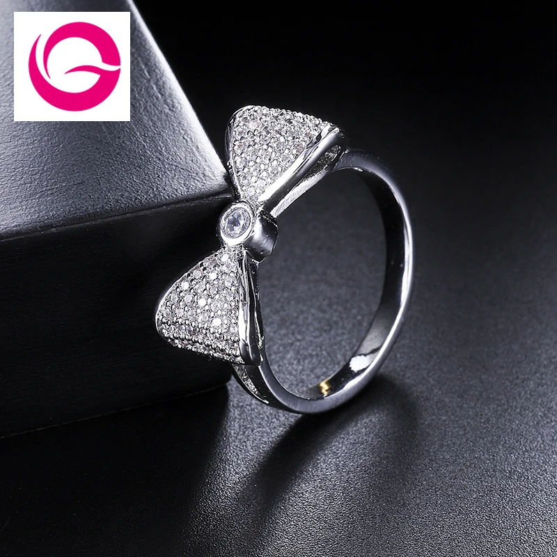 

GAOLA Sparkly Mystic Bowknot Color Clear CZ Stone Anniversary Rings For Women Fashion Jewellery Ring J1811