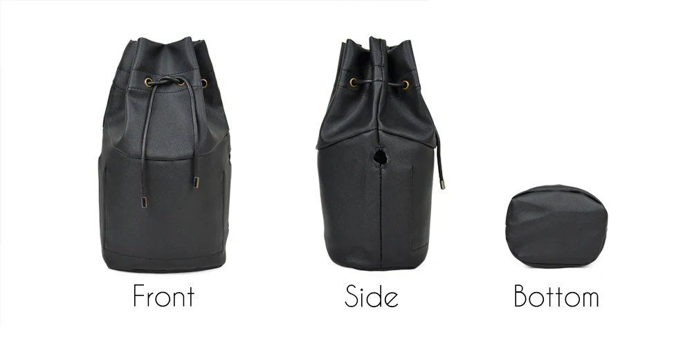 Tanqu nova cor pura drawstring couro do