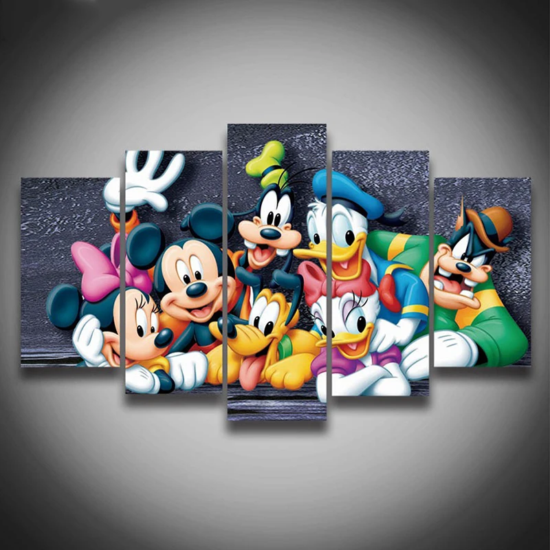 

5Pcs 3D Full Square Diy Diamond Painting Cross Stitch Pattern Diamond Embroidery Cartoon Mouse Duck Room Decor