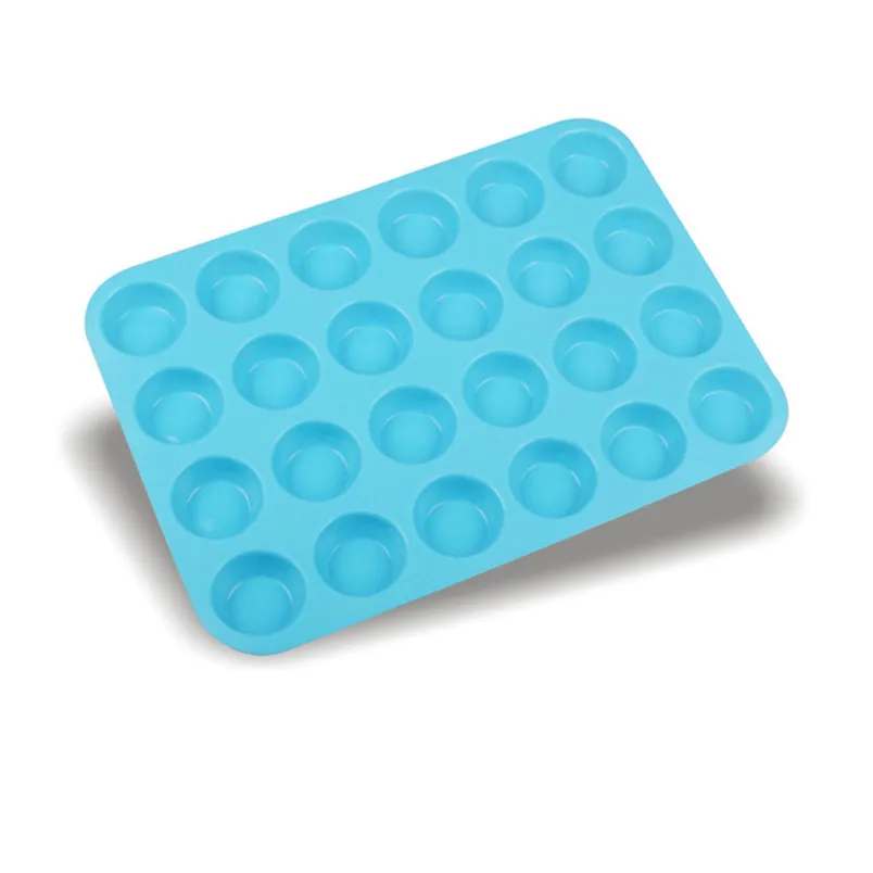 24 Cavity DIY Cake Mould Mini Muffin Silicone Soap Cookies Cupcake Bakeware Pan Tray Moulds kitchen tools #3n16 (4)