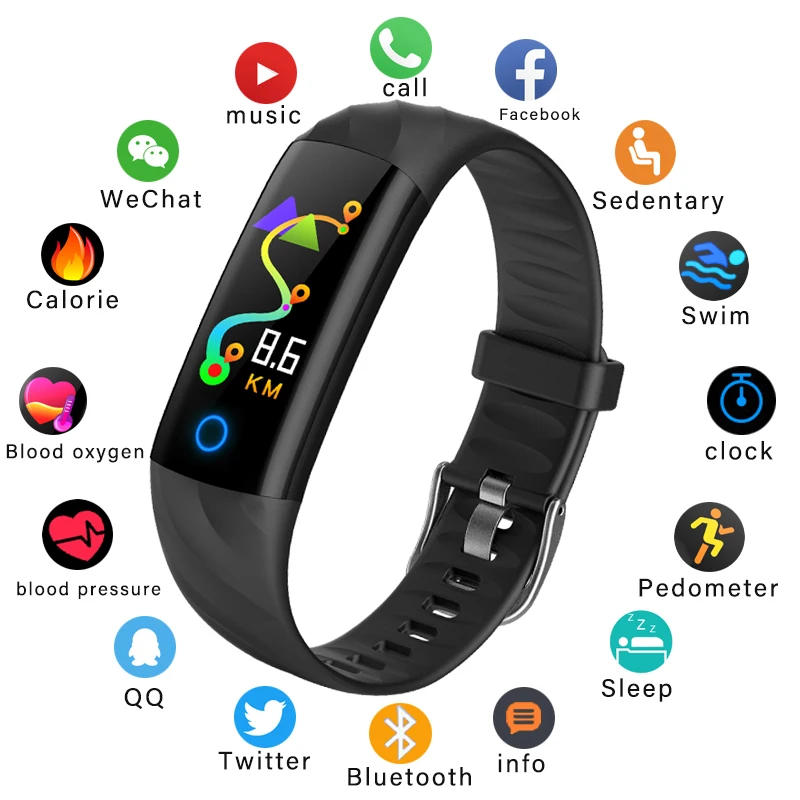 

BANGWEI New Mens Smart Watcch Heart Rate Blood Pressure Monitoring Waterproof Sport Pedometer Digital Watch Men Smart Bracelet