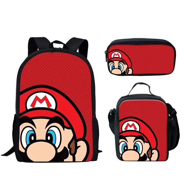 Coloranimal Cool Anime Japan Style Set School Backpack Super Mario Bros School Bag for Girl Boy Bookbag Junior Teenager Backpack - Цвет: HMC1442CGK