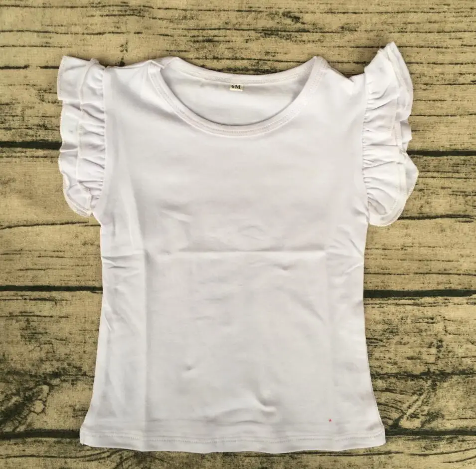 Бутик детской одежды для маленьких девочек Рубашки для мальчиков хлопчатобумажная ткань дизайн Flutter Top Блузка для девочек малышей
