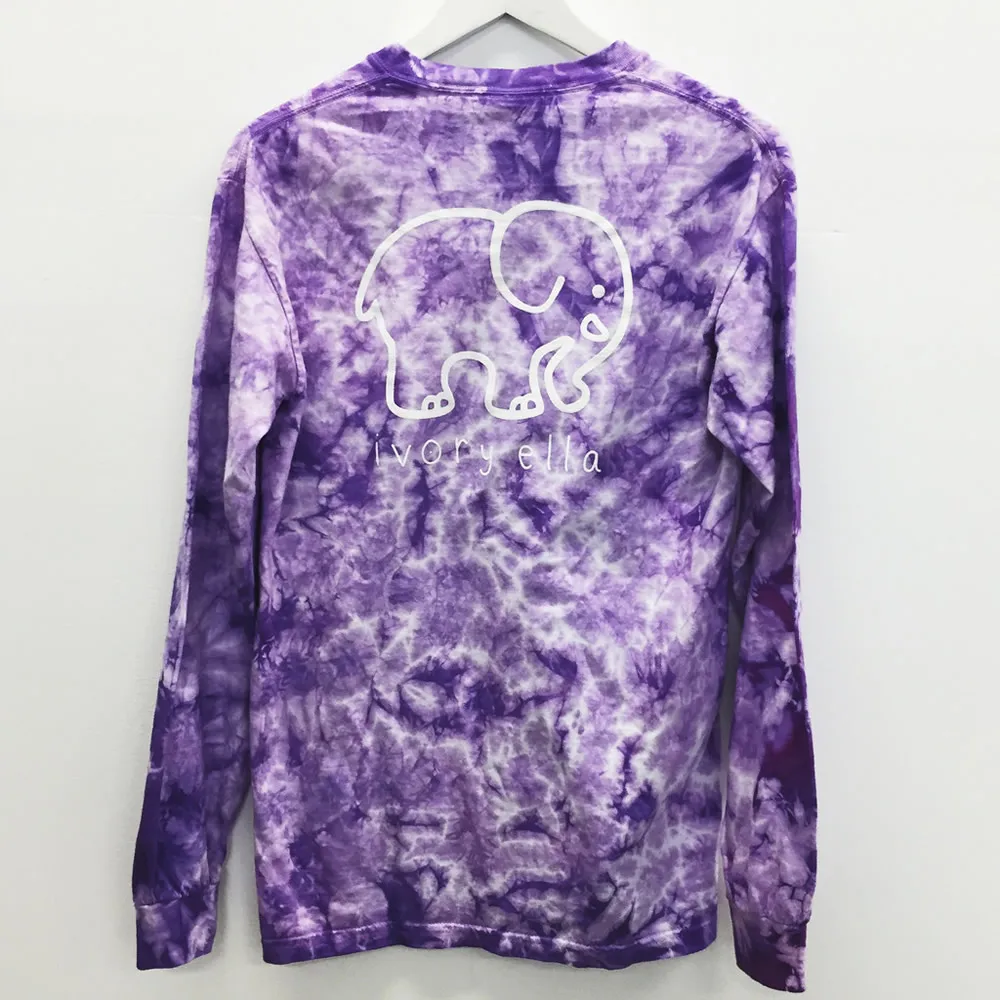 2017 Summer T Shirt Women Long Sleeve Tie Dye Elephant Print Best Friends T Shirt Streetwear Ladies Blusa Tops Tee Shirt Femme Tops