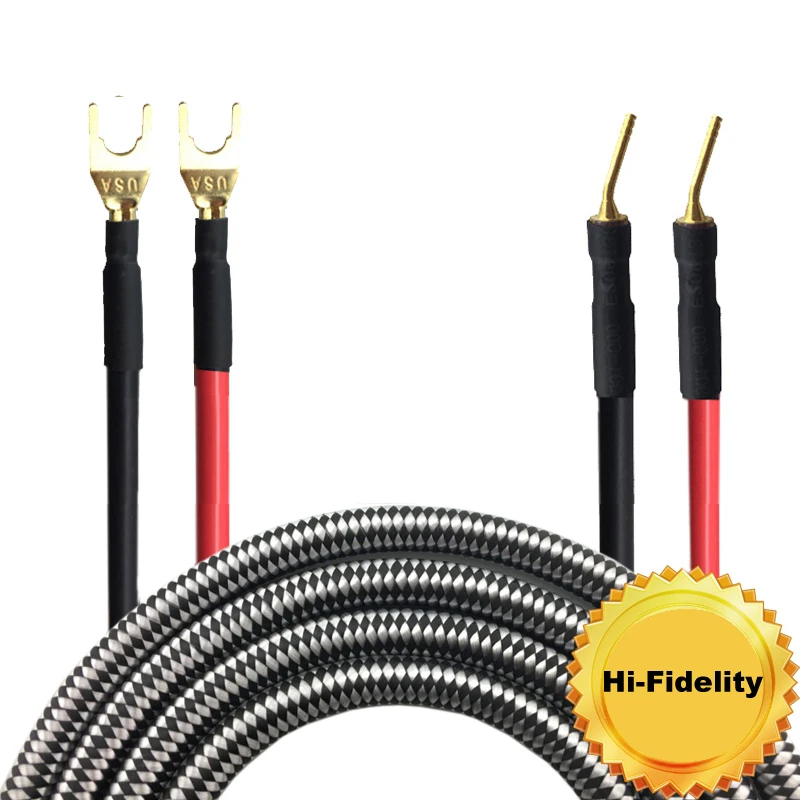 

Hifi 2.0 Pin Speaker Cable Wire with Spade Y Plug to 2.0 Pin Home Theater Amplifier Subwoofer Audio Cable 1M 2M 5M 8M