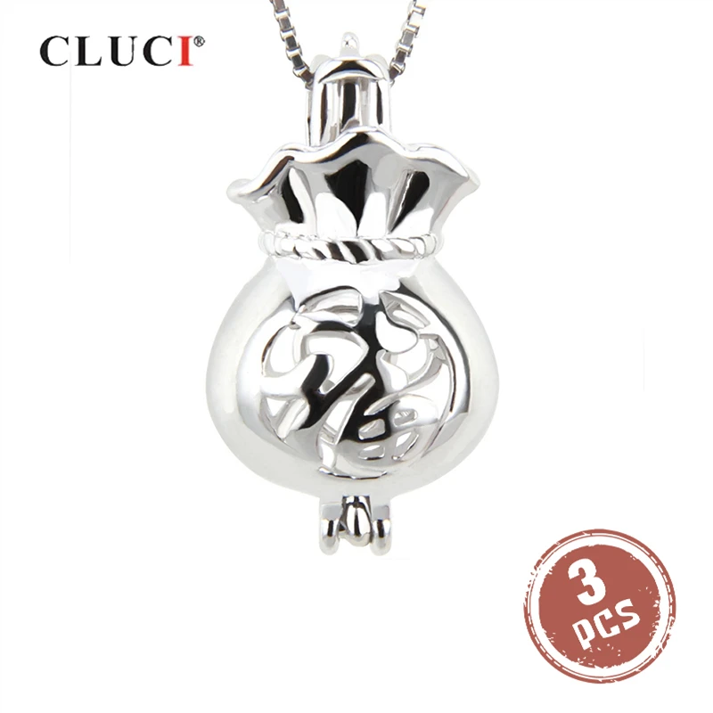 CLUCI 3 шт. серебро 925 пробы сумка благословения для женщин ювелирные изделия на
