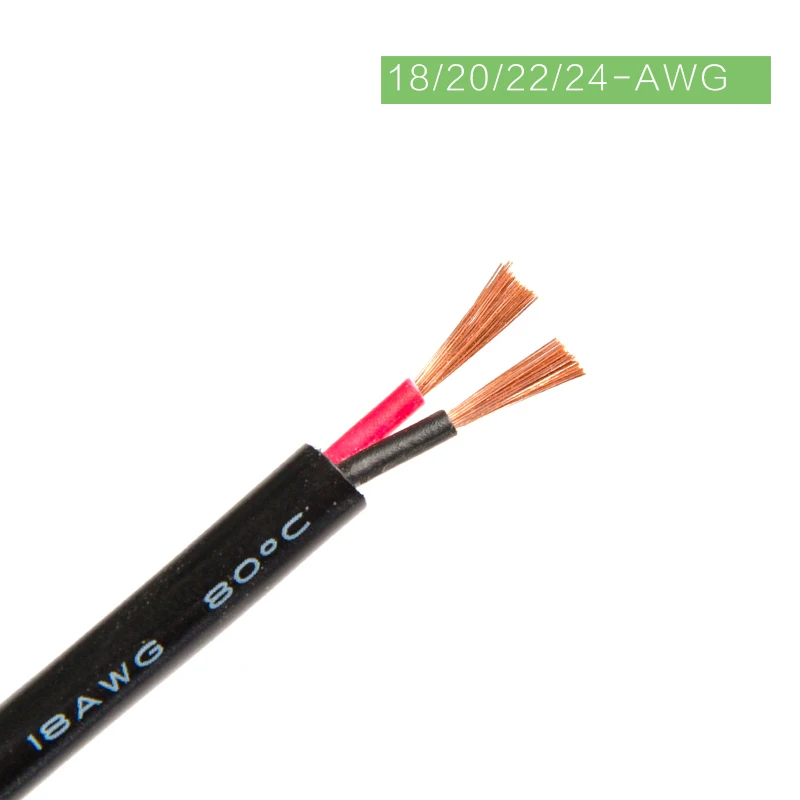 2 Pin 10M 20M 18AWG 20AWG 22AWG 24AWG Electric White Black Extension Wire  LED power Cable for single color strip