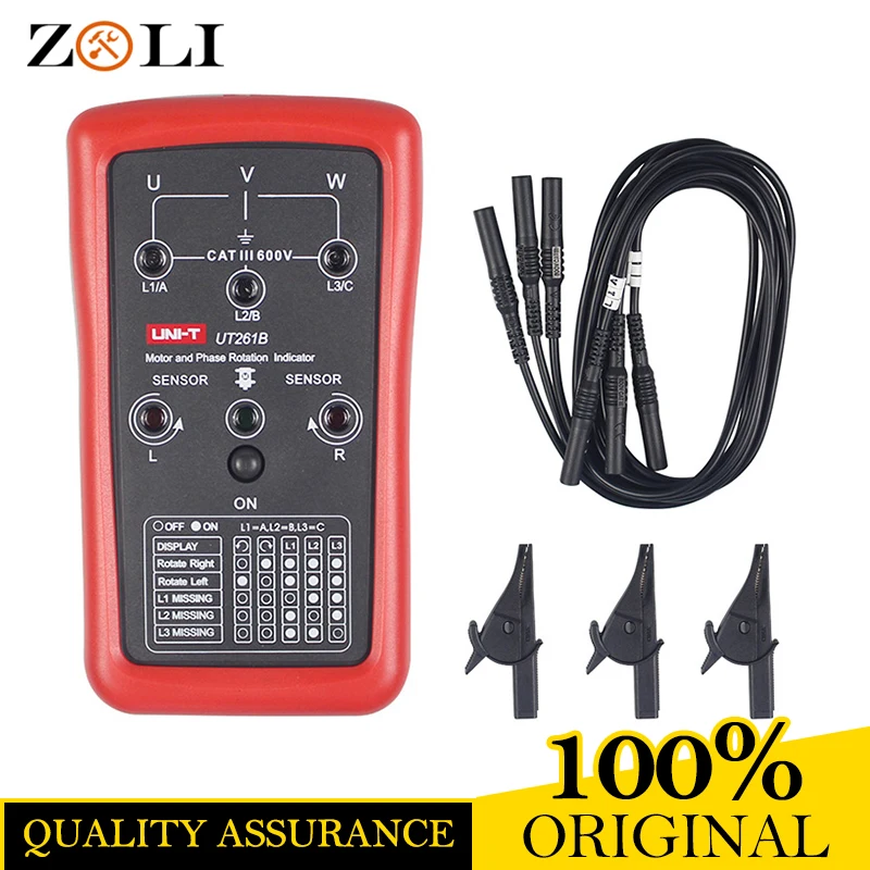 

NEWEST UNI-T UT261B Phase Sequence and LED Motor Motor Rotation Indication Tester Meters 90V~600V AC Voltage UT261B ON SALE