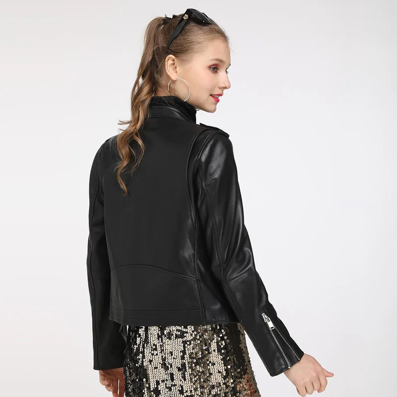 Maylofuer Genuine Leather Jacket Sheepskin Women Slim Short Jacket