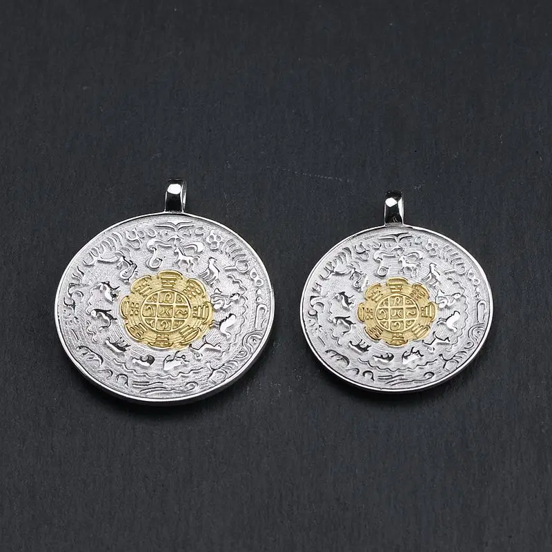 

2019 Special Offer Fairy The Golden Deer Fine S990 Retro Craft Jiugong Pendants Wholesale Vajra Multiplier Pack Waist Hanged