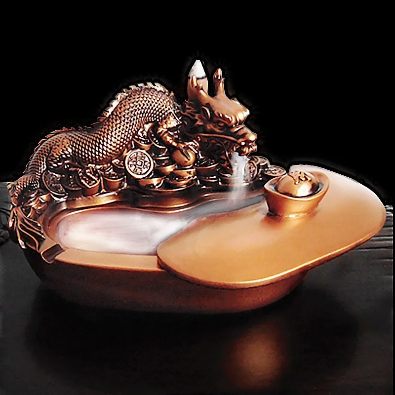 Пепельница с драконом в китайском стиле ретро украшение из смолы|dragon ashtray|decorative