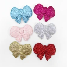 Мелкие блестки звезда бант узел не-тканая нашивка аксессуары для волос для одежды аппликация Одежда шитье, DIY ручной работы, 5Yc6982