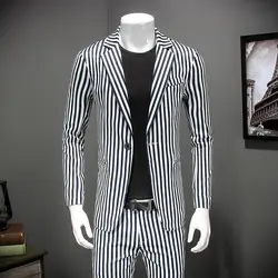 Полосатый блейзер для мужчин s 2019 Slim Fit блейзер винтажный костюм куртка мужской Стильный Блейзер Chaquetas Hombre De Vestir плюс размер 4xl