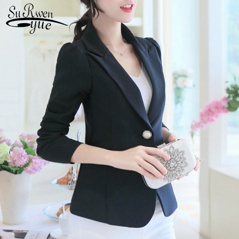

vadim 2019 coats and jackets women long sleeve elegant solid black office ladies outwear jacket women bleiser feminino D203 90