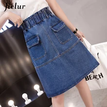 #Special Offers Jielur Korean Denim Skirts Woman College Style Basic Plus Size S-5XL Female Skirt Pockets Fashion New Faldas Largas Verano 2019 #Special Offers Jielur Korean Denim Skirts Woman College Style Basic Plus Size S-5XL Female Skirt Pockets Fashion New Faldas Largas Verano 2019