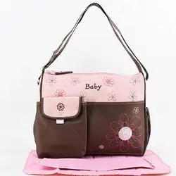 Большой емкости Детские Подгузники Сумки Мода Мама сумка двойная молния сумка для кормления вышивка Материнство один рюкзак детские