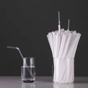 

200 Pcs Disposable Plastic Straws Individually wrapped bending juice Drinking Straw Birthday Wedding home Party Bar kids supply