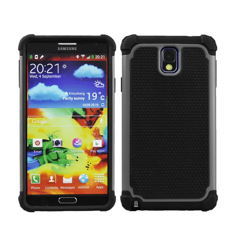 الكرة الحبوب البلاستيك الدفاع عن القضية للصدمات غطاء لسامسونج غالاكسي ملاحظة الثالث 3 N9000 N9002 N9005 الهجين الغطاء الخلفي