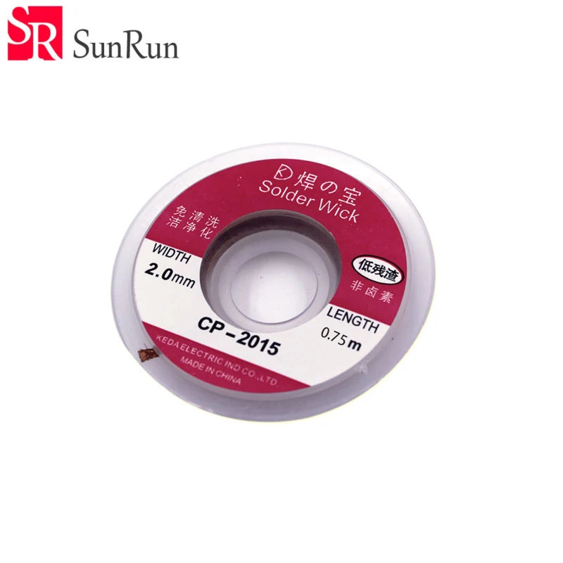 

Low residue suction tin net off tin line 10 pcs/lot Width2.0mm BGA Desoldering Wire Solder Wick CP-2015 Length 0.75m