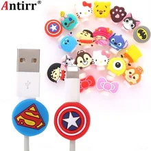 10 шт Универсальный usb-накопитель с принтом из мультфильма Зарядное устройство кабель протектор для кабеля наушников для iPhone 5 5S 6 7 кабель наушников saver защиты