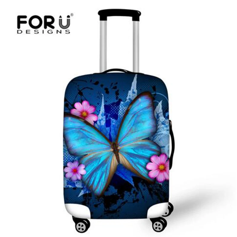 FORUDESIGNS/брендовые Защитные чехлы для багажа для путешествий, 3D чехол с изображением животных и бабочек для чемодана 18-28 дюймов, эластичный Чехол для багажа