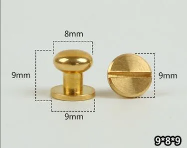 Rivetto a vite Chicago in ottone massiccio, bottone piatto concavo multi-lunghezza, chiodo a vite, accessori per borse, cinture in pelle - Italia