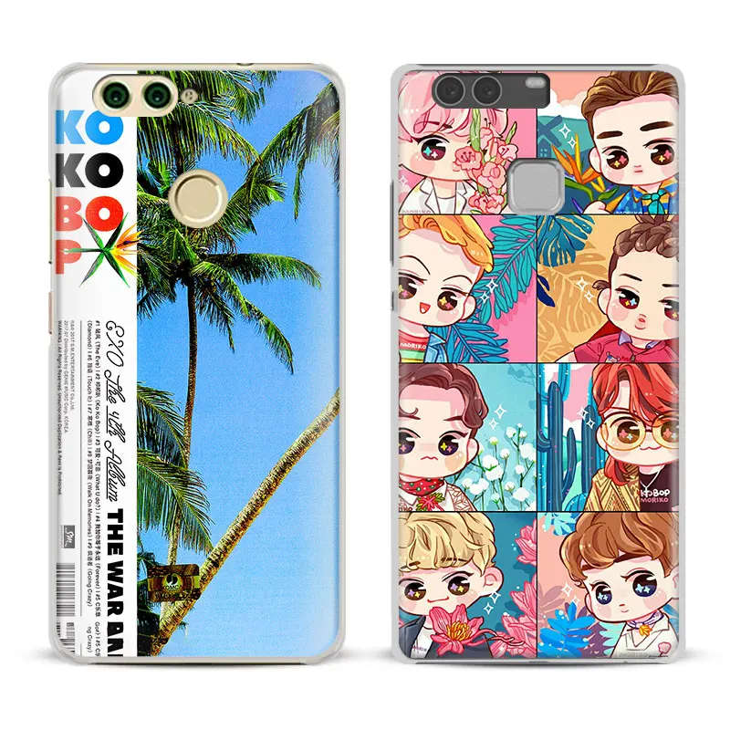 

EXO fashion Kpop Boy group Phone Case Cover Shell For Huawei P8 9 10 Lite 2017 Honor 6x 8 V8 V9 v10 Mate 8 9 10 Pro Nova Plus 2