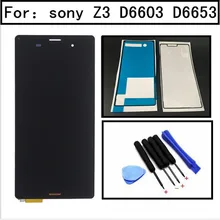 Для sony Xperia Z3 D6603 D6643 D6653 ЖК-экран с сенсорным дигитайзером сборка черный