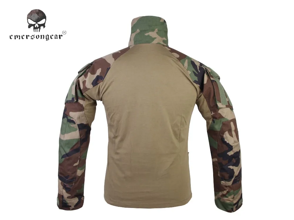 Emersong GEN3 боевая рубашка Охота Airsoft тактический военной одежды камуфляжная футболка мультикам черный Woodland