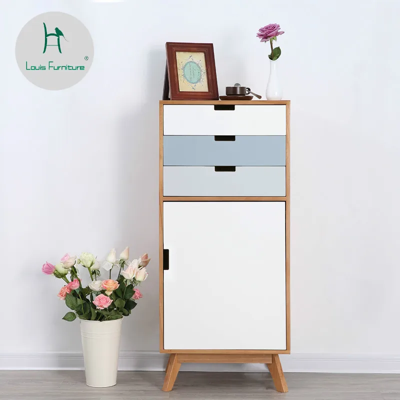 Louis Fashion Living Room Cabinets Solid Wood Drawer Type Bedroom Storage Nordic Simplified Modern Decoration