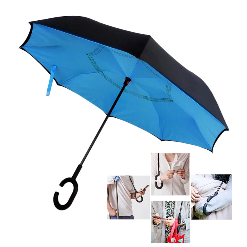 women's umbrella Sun/Rain Hot Sale C type can be double held umbrella umbrella in the opposite