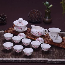 14 шт. чайный набор для путешествия китайский портативный китайский костяной фарфор чайный сервиз Gaiwan чайная чашка из фарфора чайная чашка кунг-фу чайный горшок набор