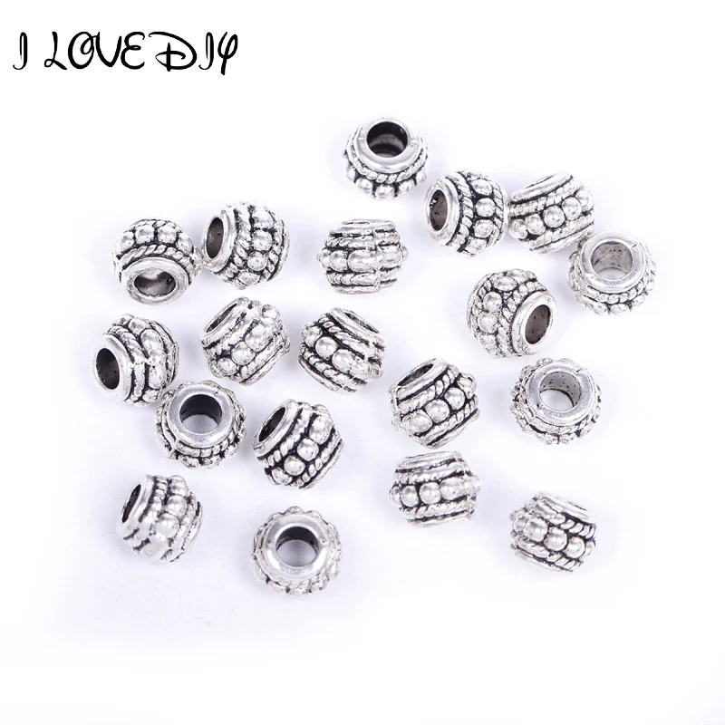 

Wholesale 8x6mm, Hole size 4mm Metal Antique Silver Tibetan Spacer Beads for Jewelry Making