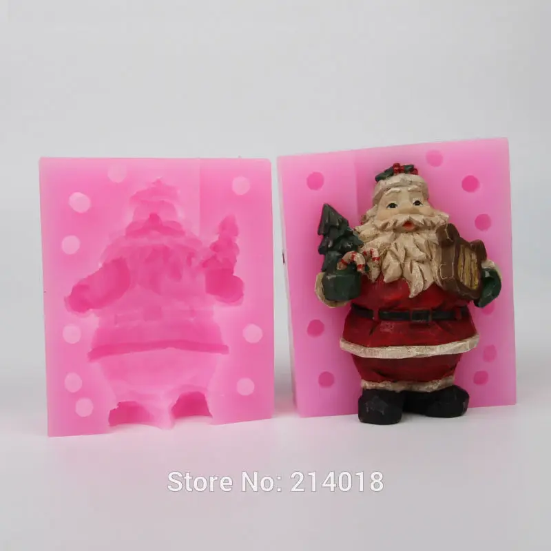 

DIY Silica gel 3D Christmas Silicone Molds New year Christmas Music Santa Claus Shape Soap Mold Decoration Gypsum DIY mold