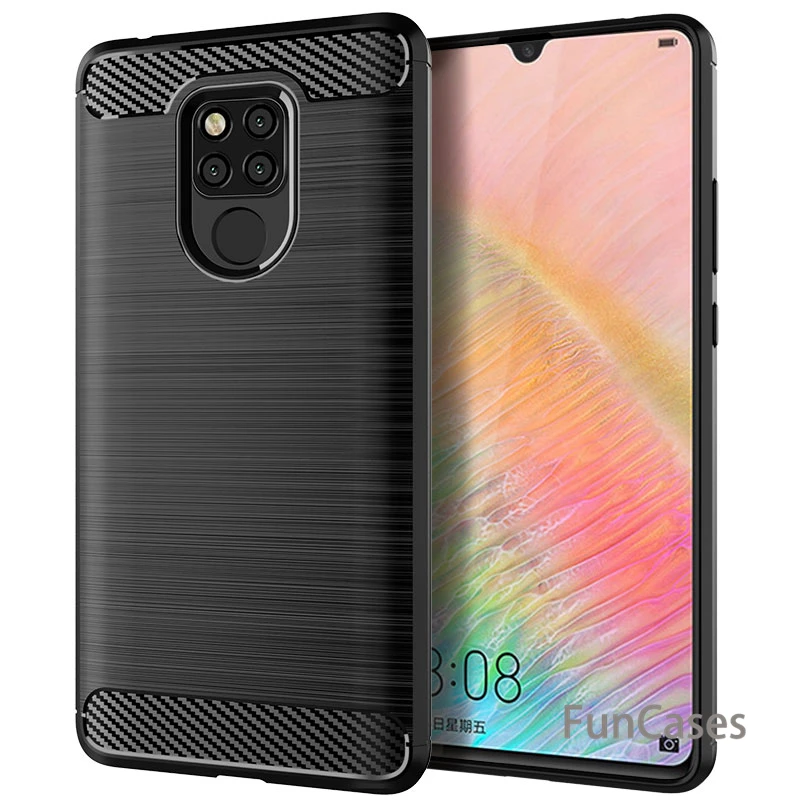 Чехол для huawei mate 20 X мягкий силиконовый матовый карбоновый чехол Pro Lite Прочный